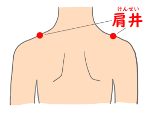 首こりからの頭痛に効果が期待できる肩のツボ・肩井の位置